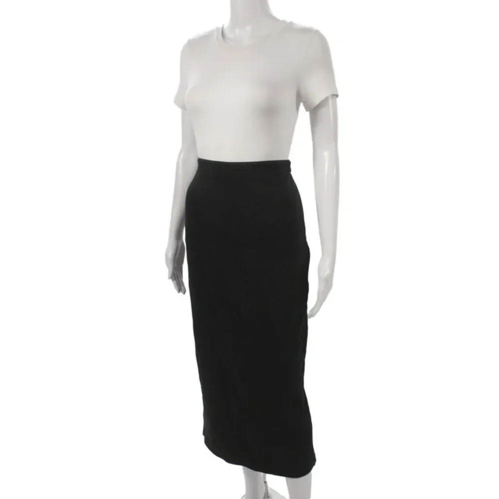 Everlane Womens Maxi Skirt Black Cotton Solid Zip Classic Size S